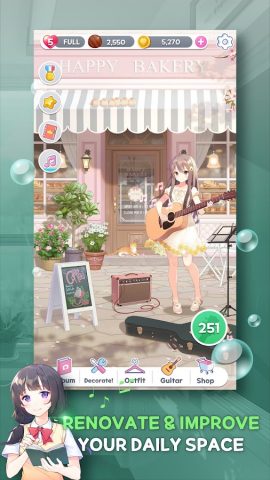 Guitar Girl Match 3 для Android — скриншот 4