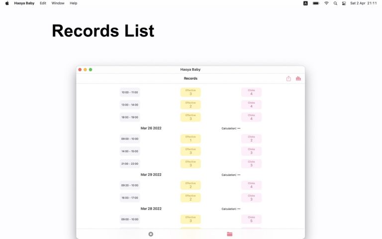 Haoya Счетчик Толчков &Схваток для iOS — скриншот 2