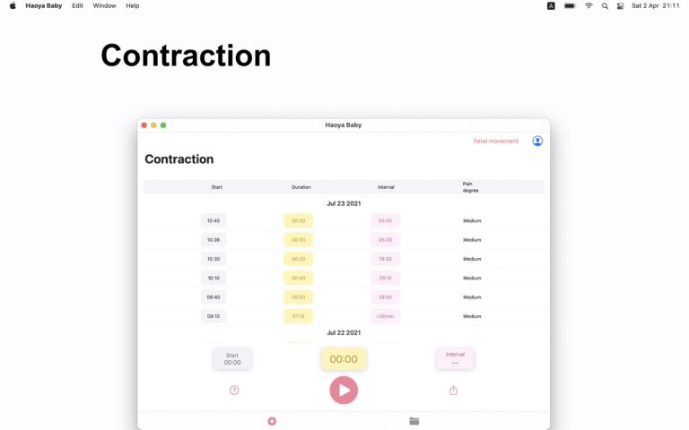 Haoya Счетчик Толчков &Схваток для iOS — скриншот 4