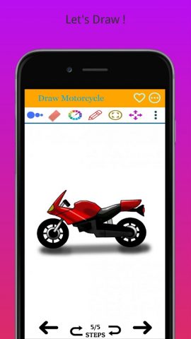Рисовать мотоцикл легко для Android — скриншот 4