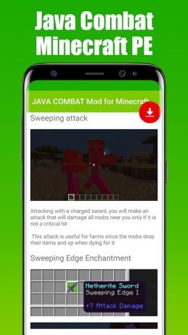 JAVA COMBAT Mod for Minecraft для Android — скриншот 2