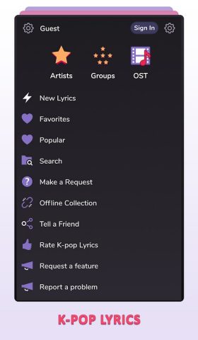 K-pop Тексты песен для Android — скриншот 3