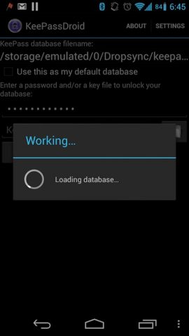 KeePassDroid для Android — скриншот 1