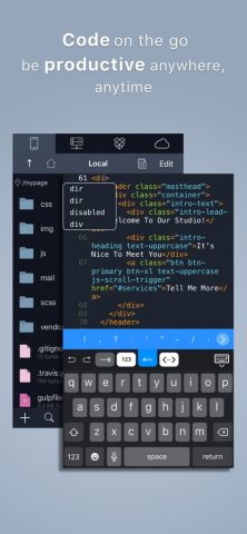 Koder Code Editor для iOS — скриншот 3