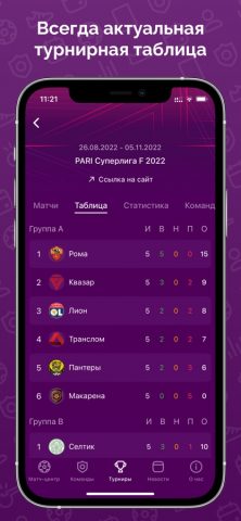 ЛИГА F для iOS — скриншот 4