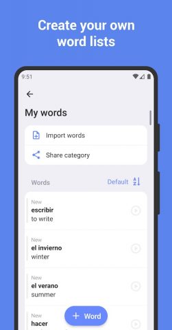 Испанский язык: учить слова для Android — скриншот 3