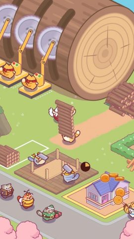Lumbercat: Cute Idle Tycoon для Android — скриншот 3