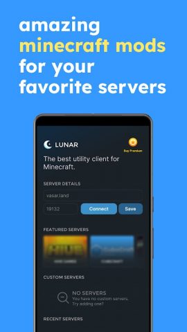 Lunar for Minecraft: BE для Android — скриншот 1
