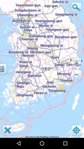 Карта Южная Корея офлайн для Android — скриншот 1