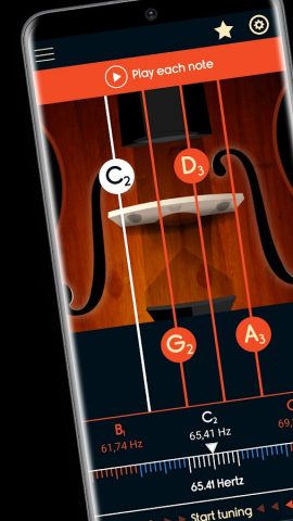 Мастер виолончель тюнер для Android — скриншот 3