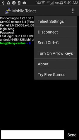 Mobile Telnet для Android — скриншот 5