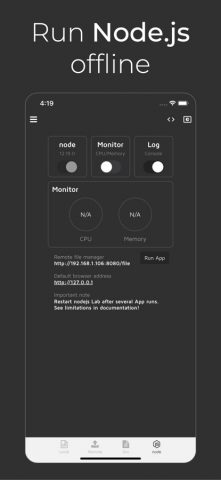 Node.js Lab для iOS — скриншот 1