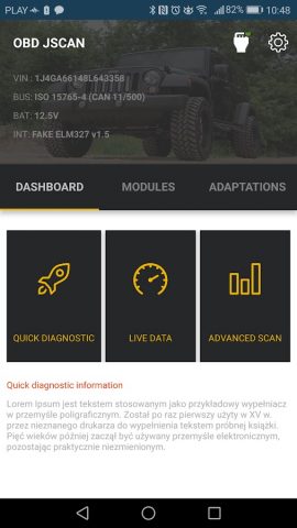 OBD JScan для Android — скриншот 1