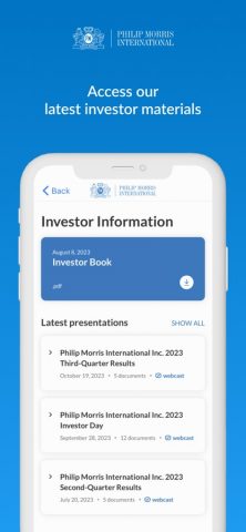 PMI IR App для iOS — скриншот 2