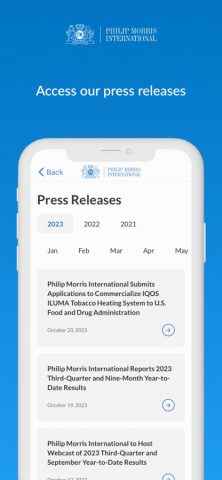 PMI IR App для iOS — скриншот 3