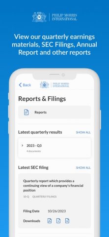 PMI IR App для iOS — скриншот 4