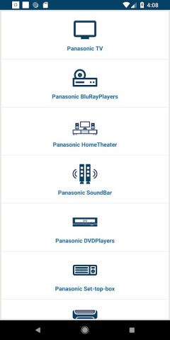 Panasonic Universal Remote для Android — скриншот 1