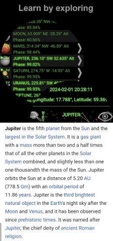 Planet Finder для Android — скриншот 5