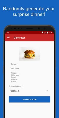 Random Food Generator для Android — скриншот 1
