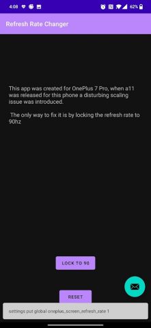 Refresh Rate Changer — OnePlus для Android — скриншот 1