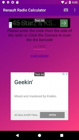 Renault Radio Code Calculator для Android — скриншот 1