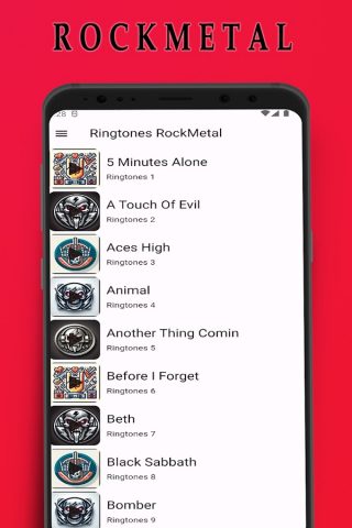 Рингтоны Рок-метал для Android — скриншот 1