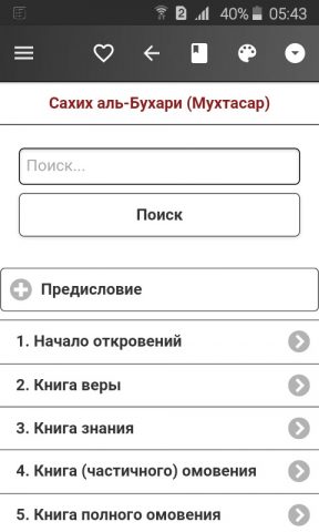 Сахих аль-Бухари для Android — скриншот 1