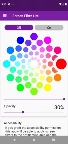 Цветной фильтр экрана Lite для Android — скриншот 2