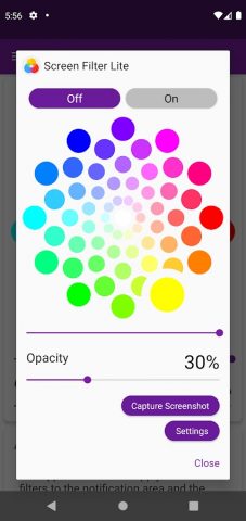 Цветной фильтр экрана Lite для Android — скриншот 4