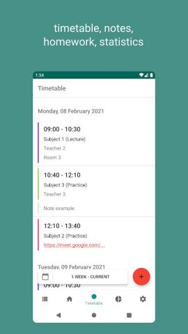 Расписание для студентов для Android — скриншот 1