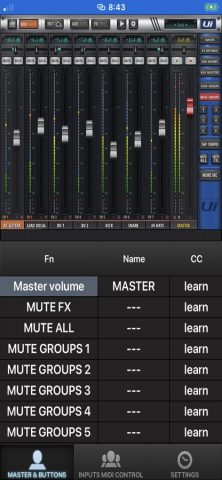 Ui MIDI mixer для iOS — скриншот 2