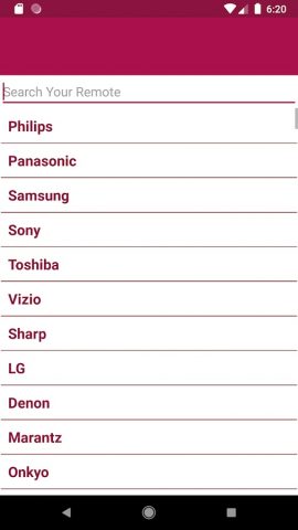 Universal AVR Remote Control для Android — скриншот 2