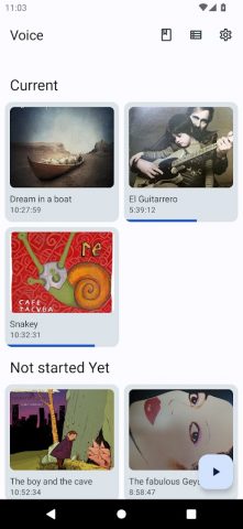 Проигрыватель аудиокниг Voice для Android — скриншот 1