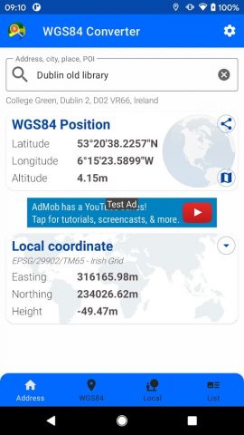 WGS84 Converter для Android — скриншот 1