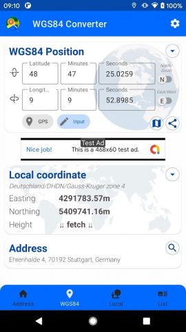 WGS84 Converter для Android — скриншот 2