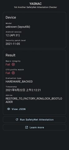 YASNAC — SafetyNet Checker для Android — скриншот 4