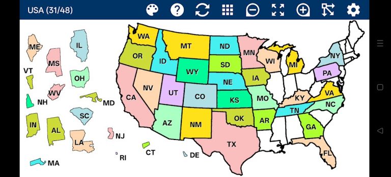 USA Map Puzzle для Android — скриншот 1