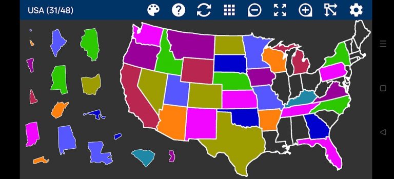 USA Map Puzzle для Android — скриншот 2