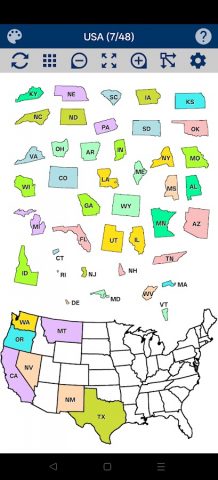 USA Map Puzzle для Android — скриншот 5