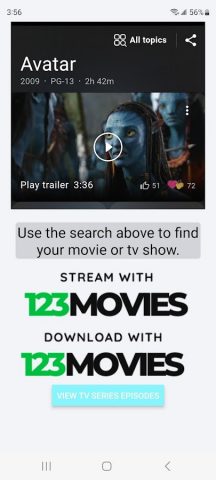 123Movies для Android — скриншот 2