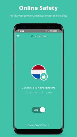 5 Euro VPN — Stay safe online для Android — скриншот 1