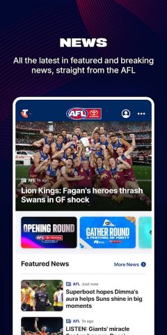 AFL Live Official App для Android — скриншот 2