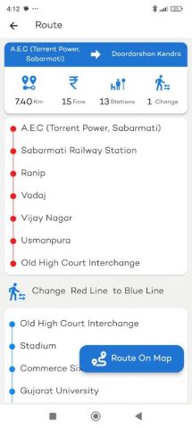 Metro Route Map — Ahmedabad для Android — скриншот 4