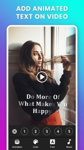 Анимированный текст на видео для Android — скриншот 1