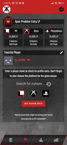 Apex Tracker App для Android — скриншот 1