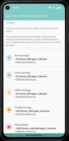App Cloner Premium & Add-ons для Android — скриншот 3