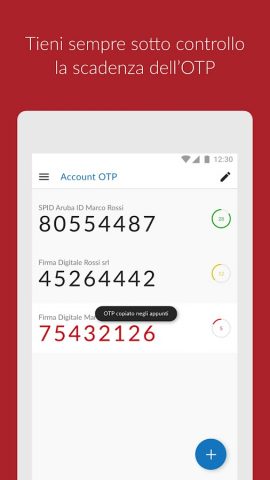 Aruba OTP для Android — скриншот 2