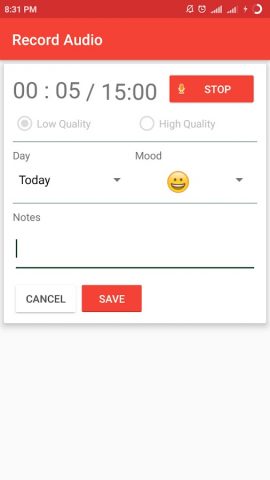 Audio Diary Free для Android — скриншот 4