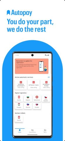 Autopay. Vignettes, motorways для Android — скриншот 1