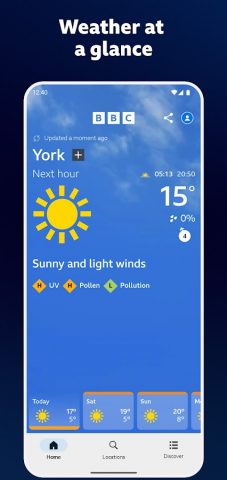 BBC Weather для Android — скриншот 1